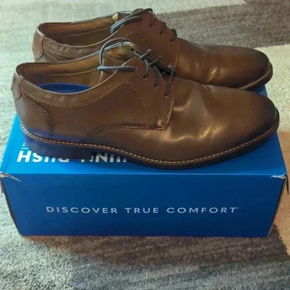 NUNN BUSH Brown Leather Dress Oxford Shoes Flex Size 10